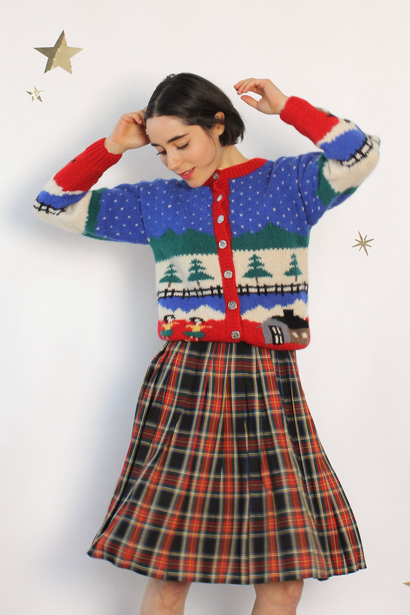 Chunky Holiday Intarsia Cardigan XS/S