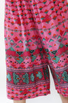 Magenta Prism Print Silk Gauchos S