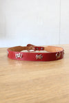 Animal Medallion Red Leather Belt
