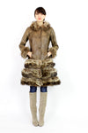 Highlander leather & fur coat S