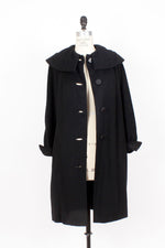 Soft Black Cocoon Coat S