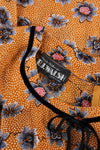 Nicole Miller 1970s Autumnal Floral Dress XS