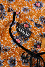 Nicole Miller 1970s Autumnal Floral Dress XS