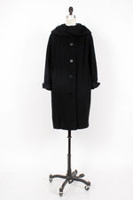 Soft Black Cocoon Coat S