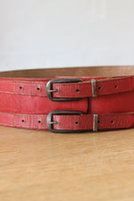 Red Leather Harness Belt