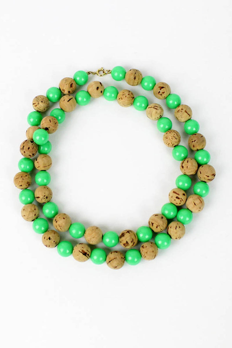 cork bead necklace