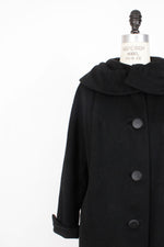 Soft Black Cocoon Coat S