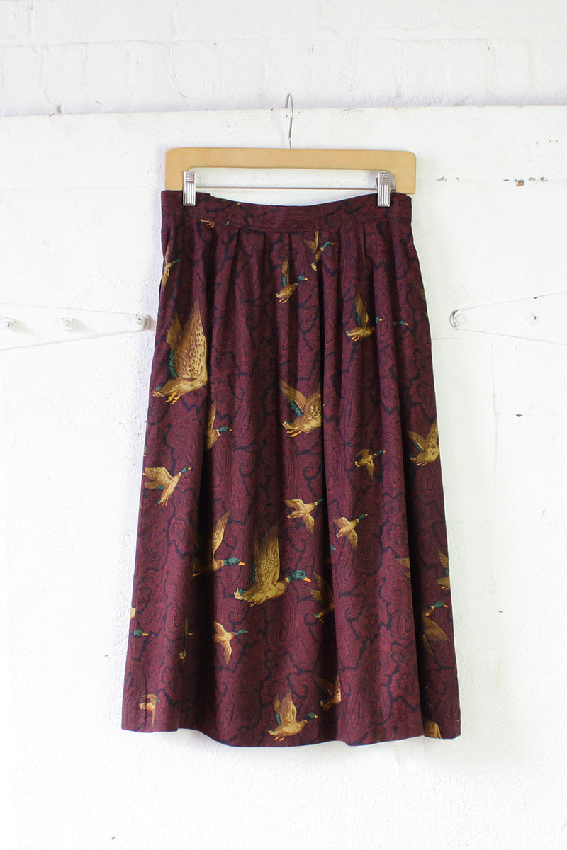 Mallard Duck Paisley Skirt M