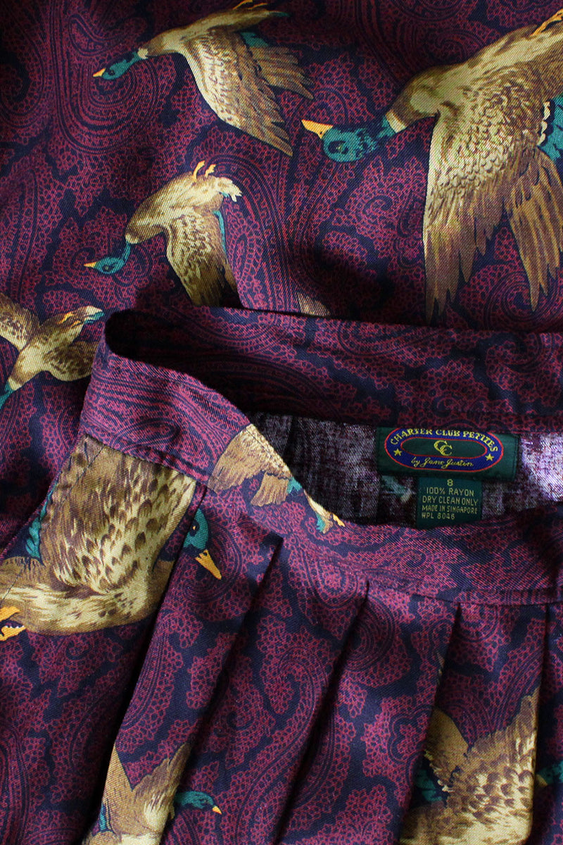 Mallard Duck Paisley Skirt M