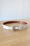 Southwest Rainbow White Leather Belt