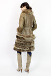 Highlander leather & fur coat S