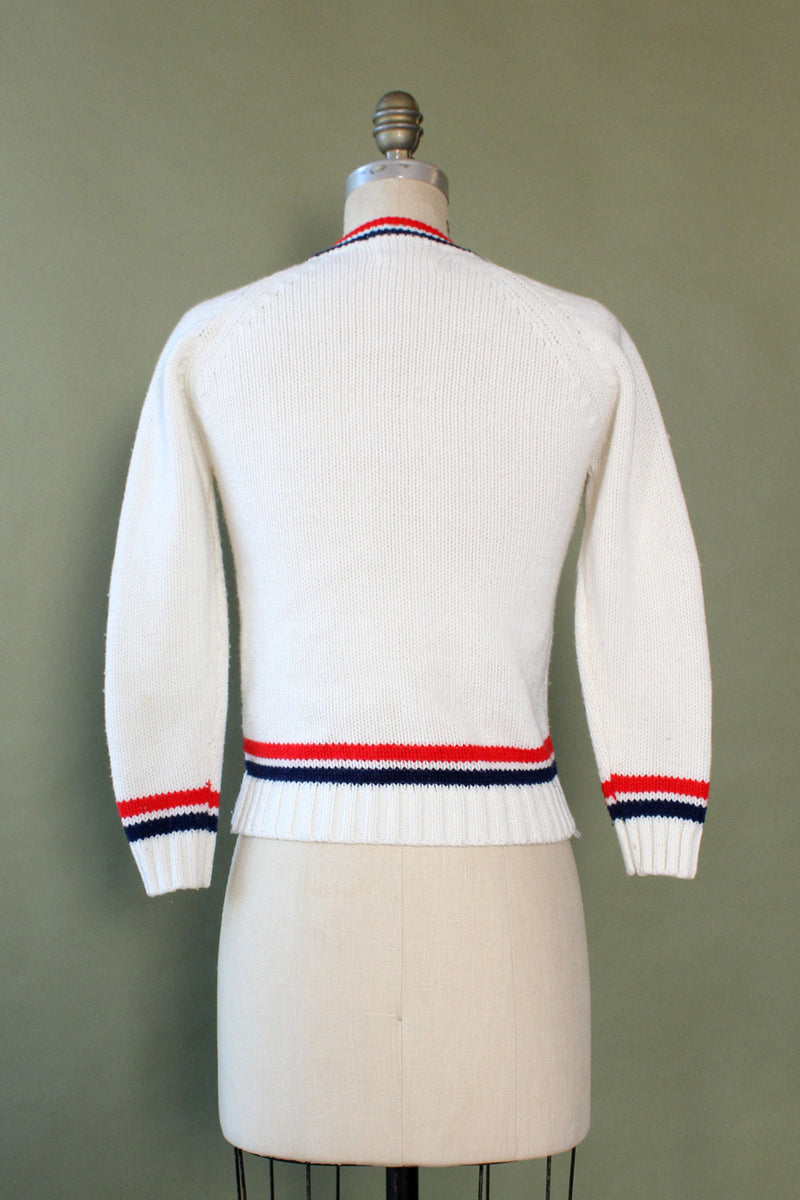 Preppy Cable V-neck Sweater XS/S