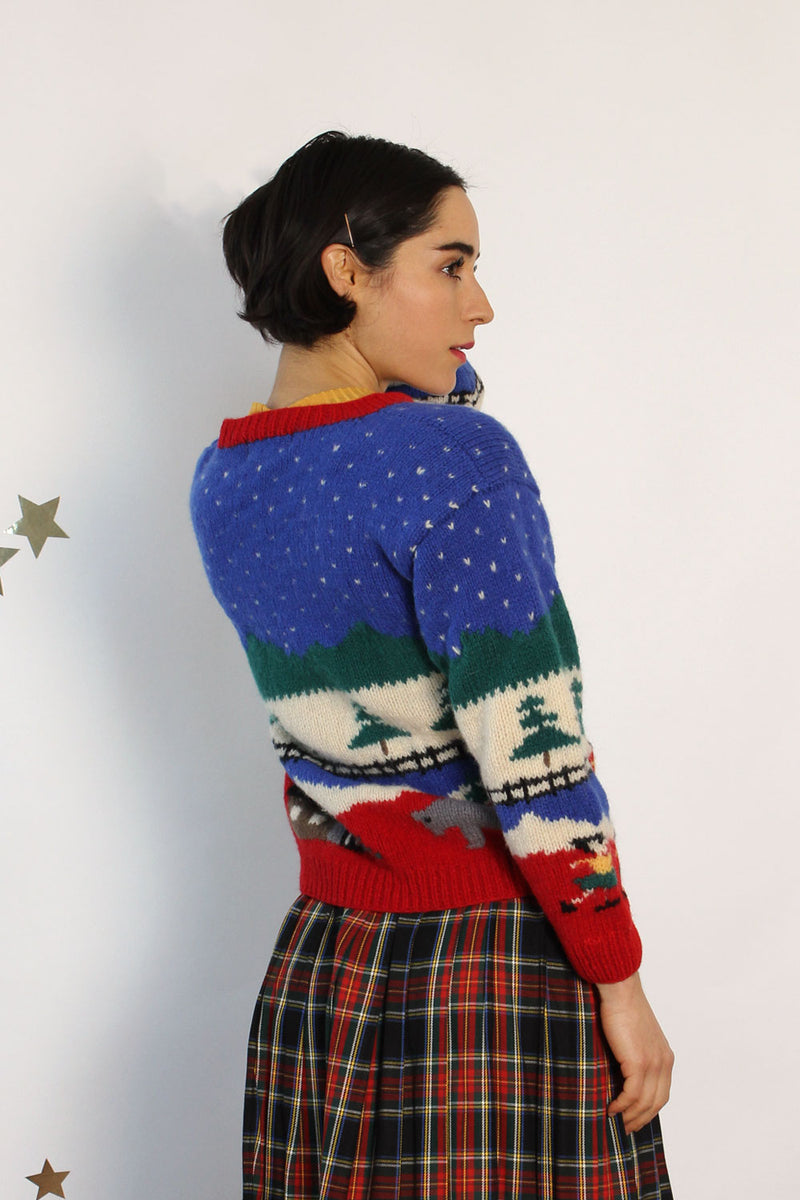 Chunky Holiday Intarsia Cardigan XS/S