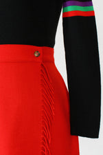 Benetton Scarlet Blanket Skirt M