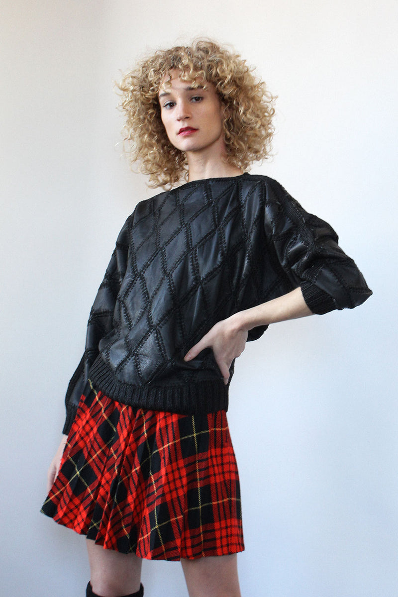 Adams Leather Crochet Top S-L
