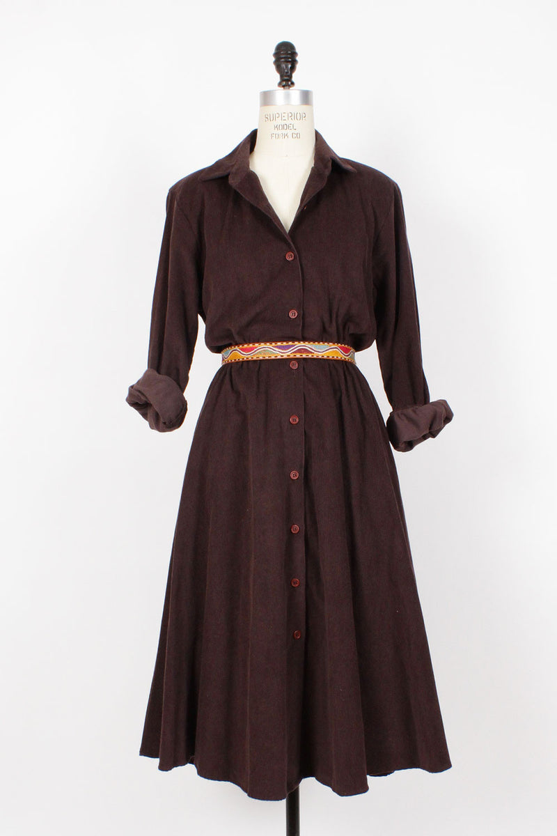 Espresso Corduroy Shirtdress M/L