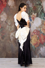 Black and White Satin Bow Dress S-S/M