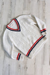 Preppy Cable V-neck Sweater XS/S