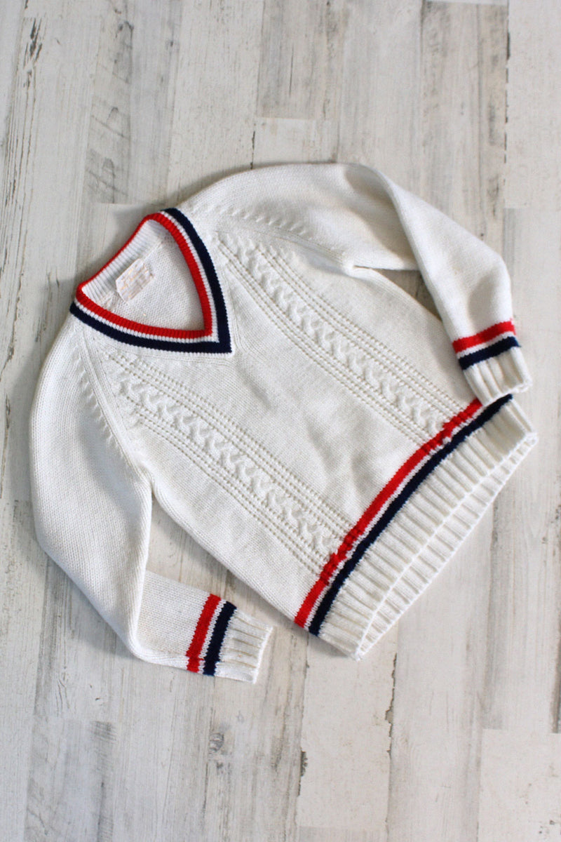 Preppy Cable V-neck Sweater XS/S