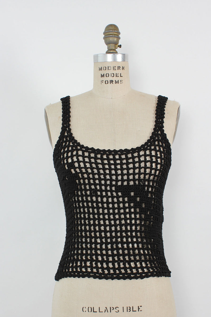 Open Crochet Tank S