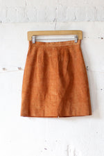 Pumpkin Suede Mini Skirt S