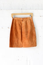 Pumpkin Suede Mini Skirt S