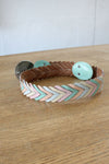 Pastel Chevron Leather Western Belt
