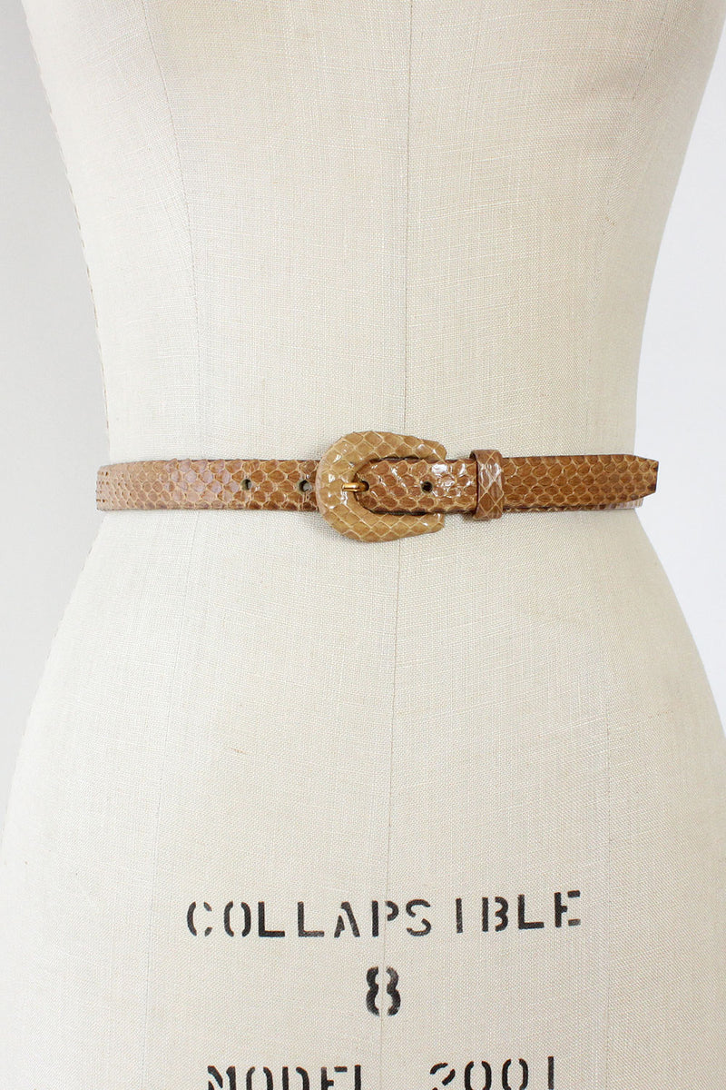 Nude Snakeskin Belt