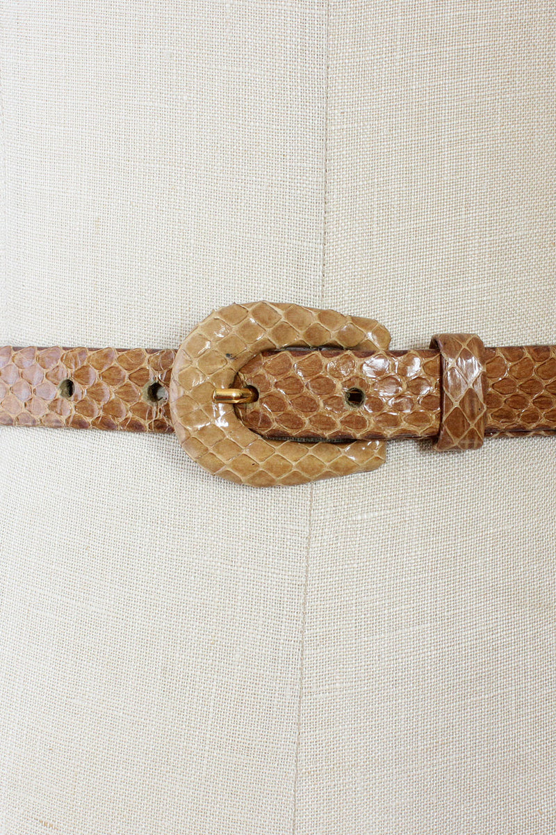 Nude Snakeskin Belt
