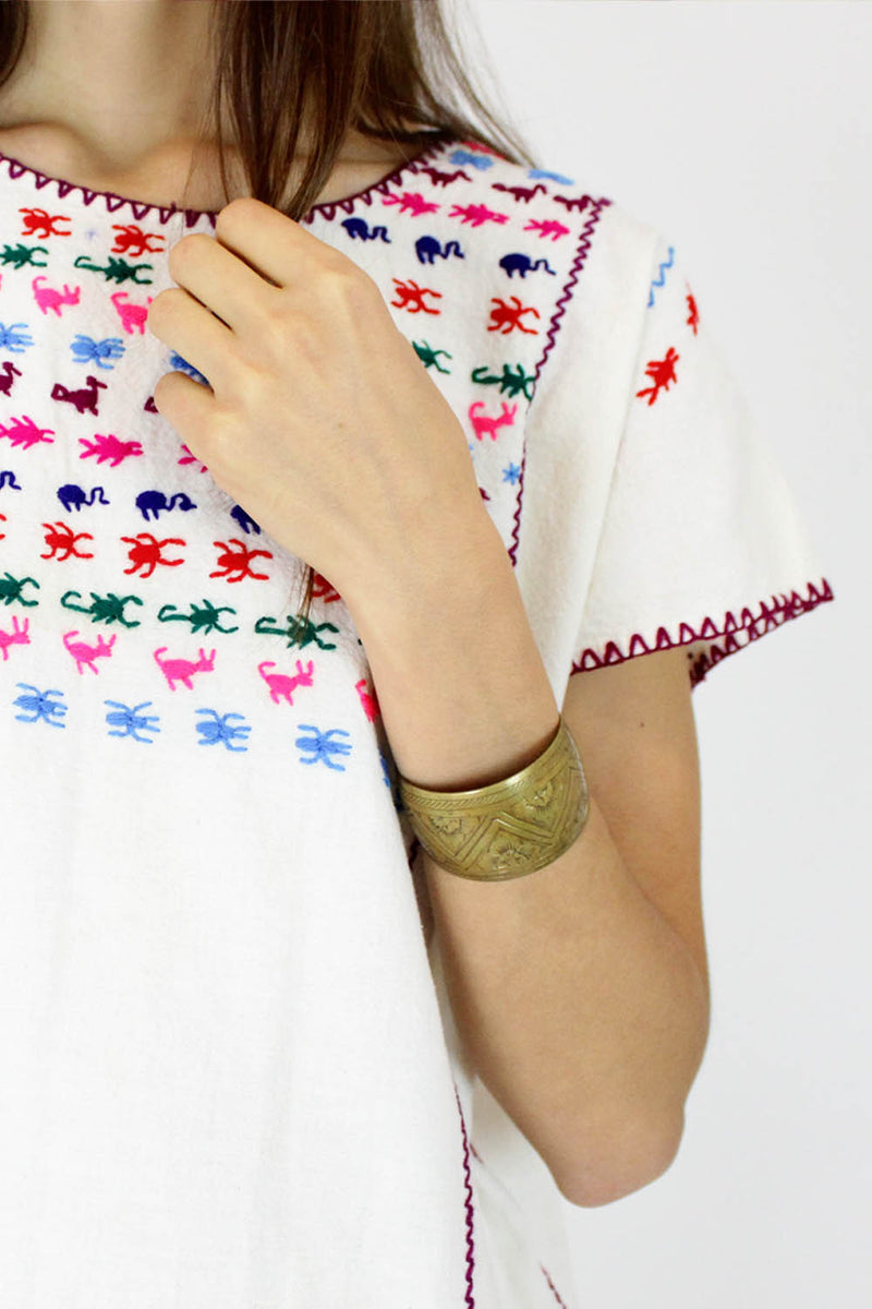 Animal Kingdom Embroidered Folk Dress