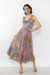 Sketchy Floral Sheer Ruffle Dress XS