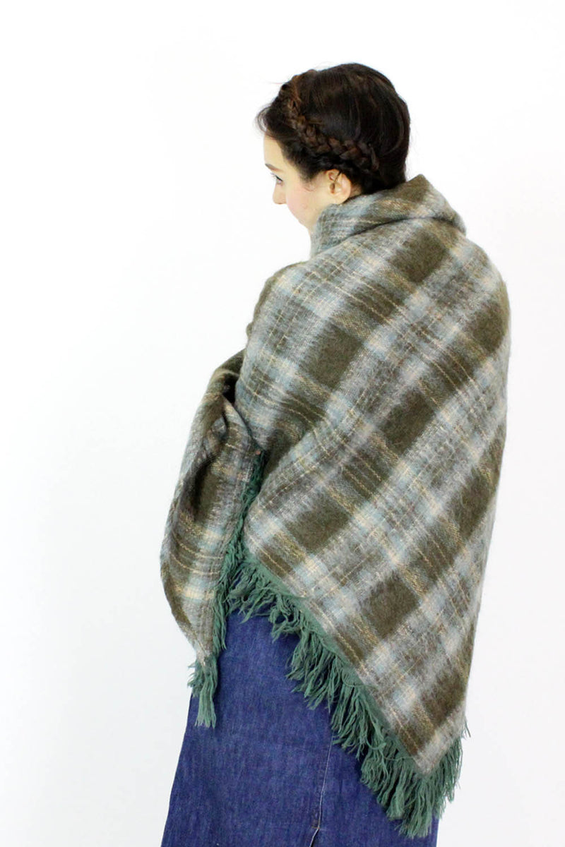 Scottish Plaid Mohair Shawl