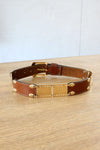 Spanish Leather Brass Hinge Belt