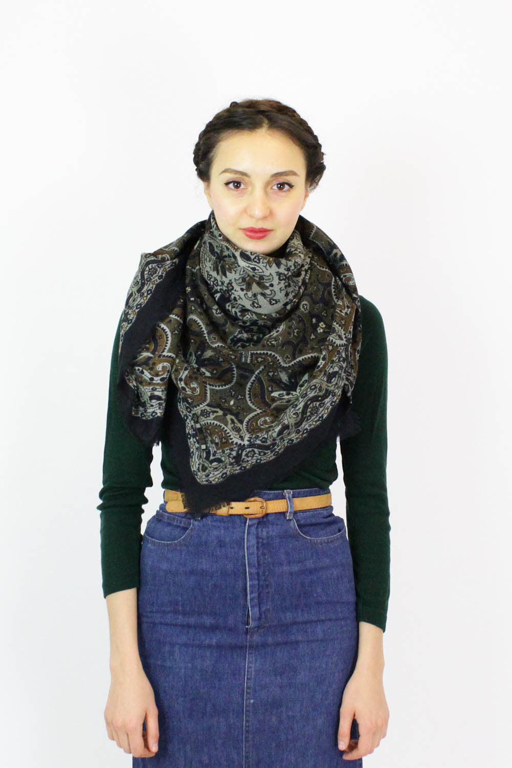 dark green scarf
