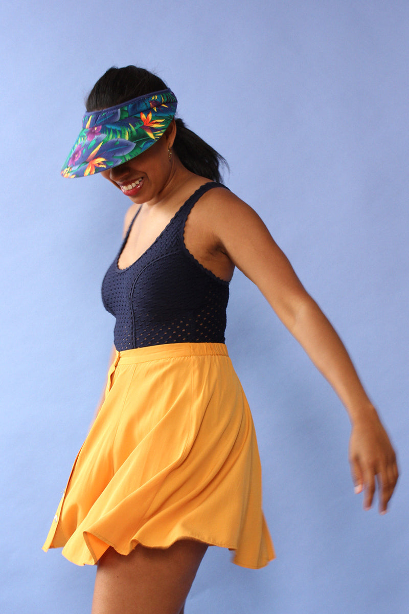 Mustard Flared Mini Skirt M/L