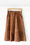 High Waist Walnut Suede Skirt XS/S
