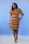 Juicy Fruit Striped Dress L