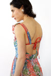 Sketchy Floral Sheer Ruffle Dress XS