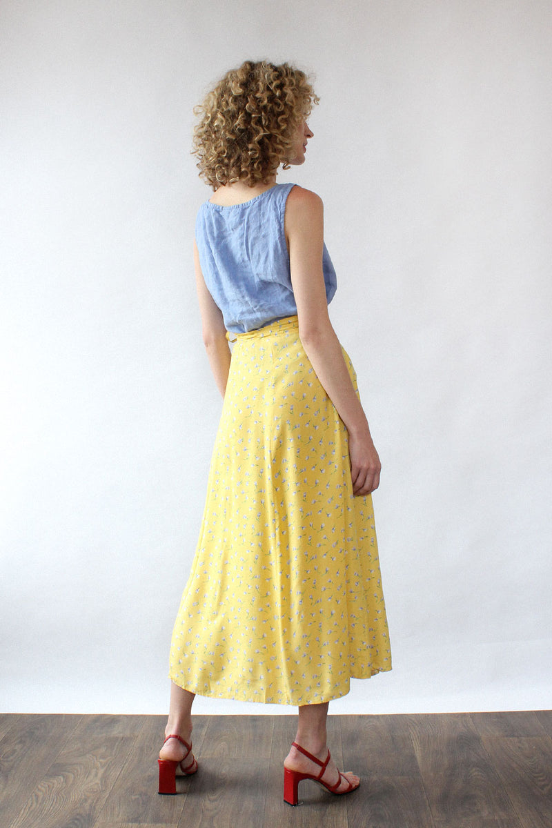 Lemon Ditsy Wrap Skirt S-L
