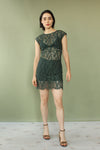 Forest Sheer Lace Dress XS