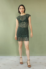 Forest Sheer Lace Dress XS