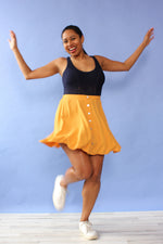 Mustard Flared Mini Skirt M/L