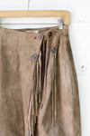 Desert Suede Fringe Wrap Skirt S/M