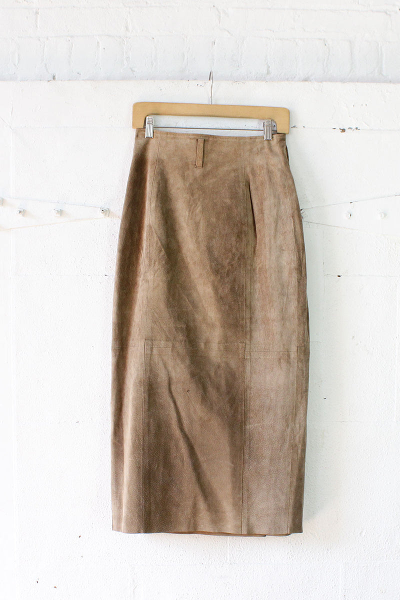 Desert Suede Fringe Wrap Skirt S/M