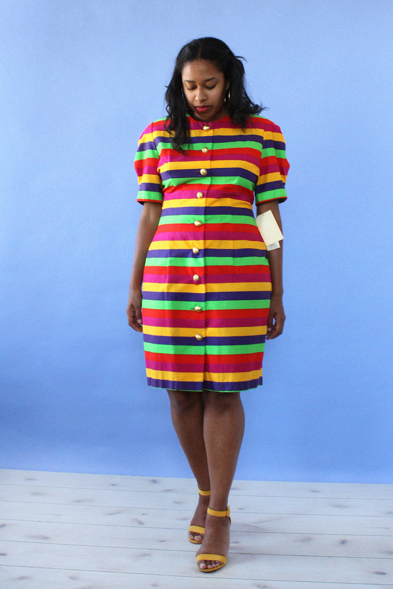 Juicy Fruit Striped Dress L