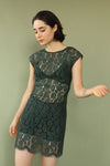 Forest Sheer Lace Dress XS