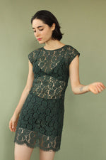Forest Sheer Lace Dress XS