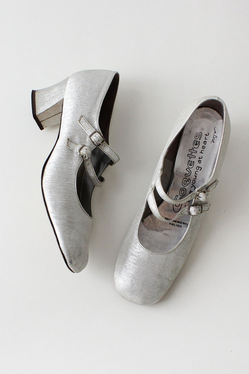 Coquette Metallic Mary Janes 8 1/2