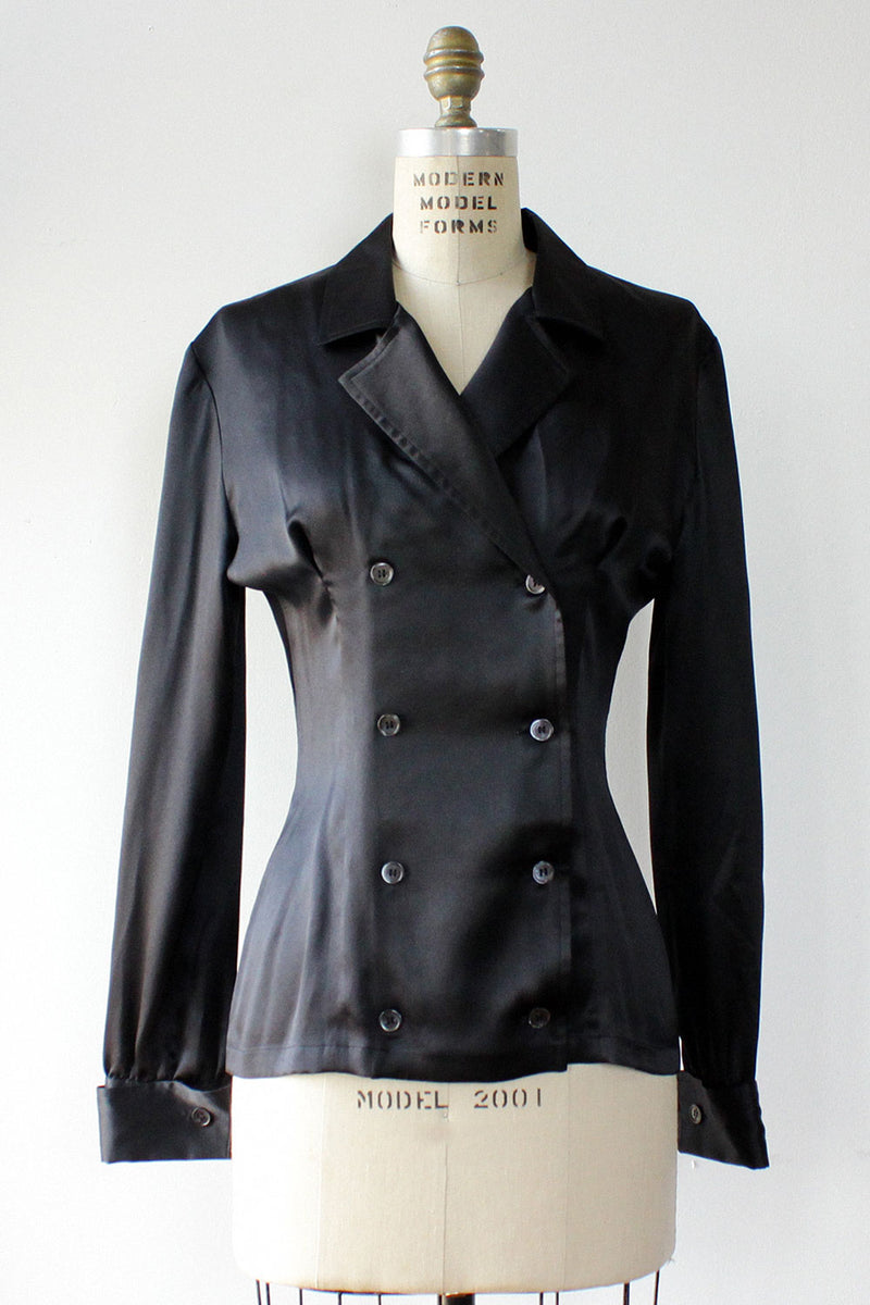 Gucci Silk Satin Tailored Blouse S/M