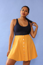 Mustard Flared Mini Skirt M/L